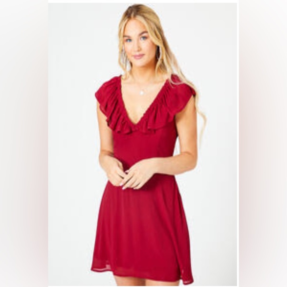 Altar’d State burgundy “Schuyler Dress” size small. Never worn. - Picture 4 of 4